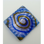 Pend-246-1 pendentif losange bleu spirale silver foil