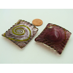 Pend-246-4 pendentif losange violet verre