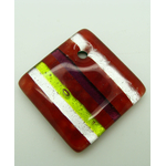 Pend-248-2 pendentif losange rayure rouge silver
