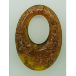 Pend-251-2 pendenitf ovale verre marron dore