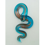 Pend-254-1 pendentif serpent bleu dore lampwork