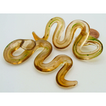 Pend-254-2 pendentif serpent marron verre