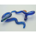 Pend-255-2 pendentif serpent bleu fonce verre