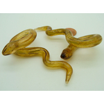 Pend-255-3 pendentif serpent jaune dore verre