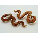 Pend-256-2 pendentif serpent rouge dore verre