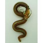Pend-256-3 pendentif serpent vert dore lampwork