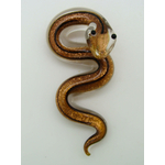 Pend-257-2 pendentif serpent noir dore yeux lampwork