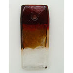 Pend-259-2 pendentif rectangle tricolore marron argent