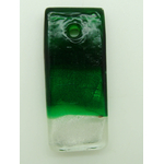 Pend-259-3 pendentif rectangle tricolore vert argent