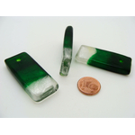 Pend-259-3 pendentif rectangle verre vert