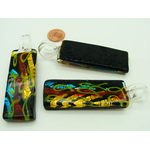 Pend-264-1 pendentif rectangle long jaune verre