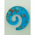 Pend-267-1 pendentif spirale bleu dore verre dore