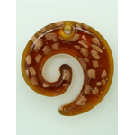 Pend-267-2 pendentif spirale marron verre