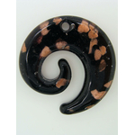Pend-267-3 pendentif spirale noir verre
