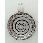 Pend-269-3 pendentif rond strie spirale violet argent