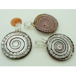 Pend-269-3 pendentif rond strie verre violet