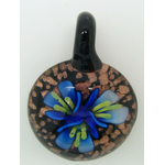 Pend-273-1 pendentif fleur 3 petales bleu fonce lampwork