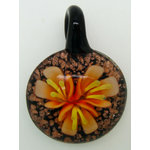 Pend-273-3 pendentif fleur 3 petales orange lampwork