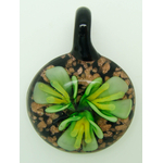 Pend-273-4 pendentif fleur 3 petales vert lampwork