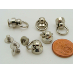 poignee bouton argente