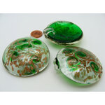 Pend-279-6 pendentif vert volute dore