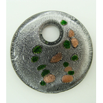 Pend-281-2 pendentif rond plat noir multi dore