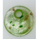 Pend-281-5 pendentif rond plat vert multi dore