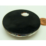 Pend-284-3 pendentif rond verre millefiori noir