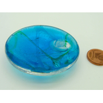Pend-286-3 pendentif verre bombe rond bleu