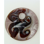 Pend-288-4 pendentif rond violet dore volute