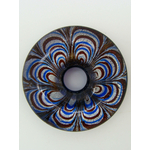 Pend-289-1 pendenitf donut rosace bleu fonce argent