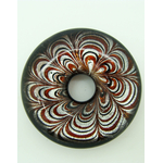 Pend-289-3 pendenitf donut rosace noir argent