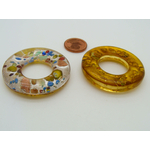 Pend-290-3 pendentif donut verre dore argente