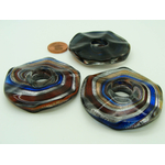 Pend-291-1 pendentif donut verre ondule gris