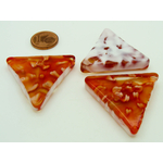 Pend-293-4 pendentif triangle verre plat rouge