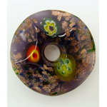 Pend-297 pendentif donut millefiori violet rond
