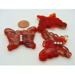 Pend-303-4 pendentif papillon strass rouge verre