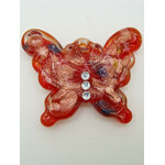 Pend-303-4 pendentif papillon strass rouge dore