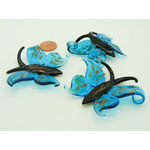 Pend-304-1 pendentif papillon bleu noir verre