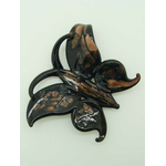 Pend-304-2 pendentif papillon noir dore lampwork