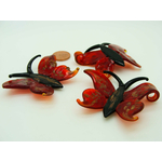 Pend-304-3 pendentif papillon rouge noir verre