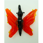 Pend-305-4 pendentif papillon rouge noir lampwork