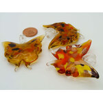 Pend-306-4 pendentif papillon marron multi verre