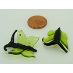 Pend-307-5 pendentif mini papillon vert verre