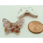 Pend-312-6 mini pendentif papillon rose verre
