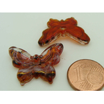 Pend-312-7 mini pendentif papillon rouge verre