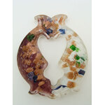 Pend-315-6 pendentif 2 poissons violet blanc