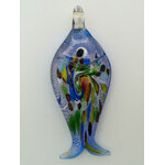 Pend-316-2 pendentif poisson bleu fonce argente animal