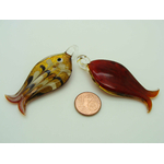 Pend-316-3 pendentif poisson marron argente verre