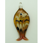 Pend-316-3 pendentif poisson marron argente animal